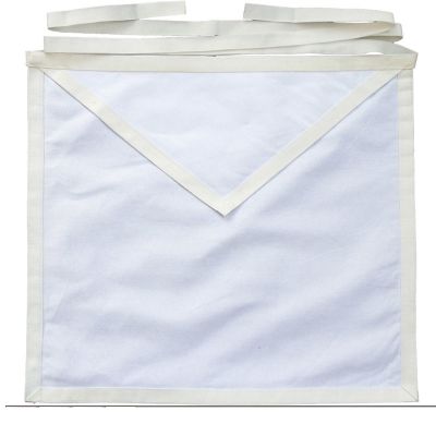 ENTERED APPRENTICE BLUE LODGE APRON - ALL WHITE DUCK COTTON