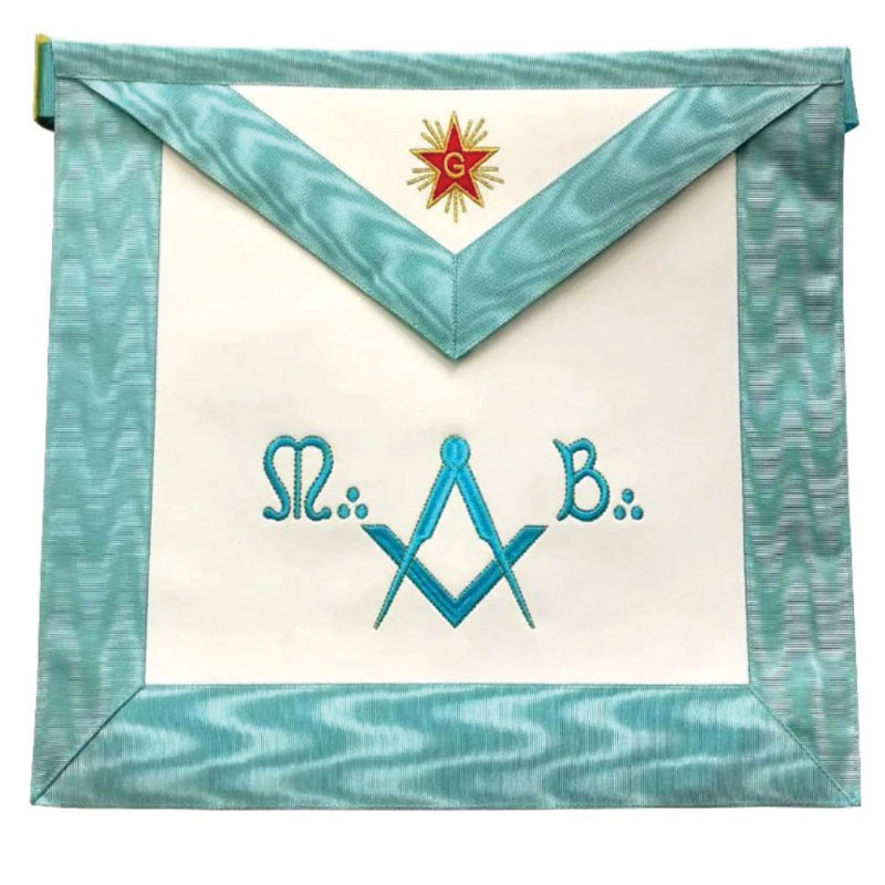 Master Mason French Rite / Modern Rite Square Compass Lambskin Apron Sky Blue