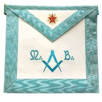 Master Mason French Rite / Modern Rite Square Compass Lambskin Apron Sky Blue