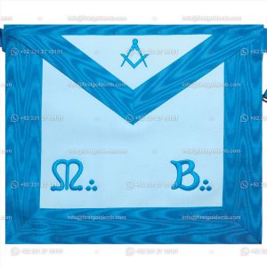 French Rite Apron Master Mason – Square-and-compass + MB
