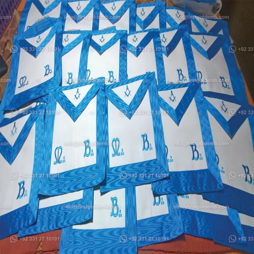 French Rite Apron Master Mason – Square-and-compass + MB #5
