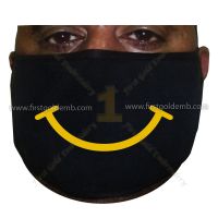 Face Mask with Gold Smiley Logo