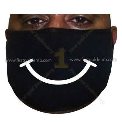 Face Mask with White Smiley Logo