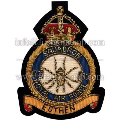 Squadron Royal Air Force Eothen Bullion Blazer Badge