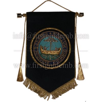 Pennant With Bullion Badge Handmade Embroidery