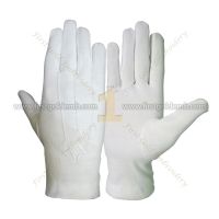 Masonic White Cotton Gloves With Emblem