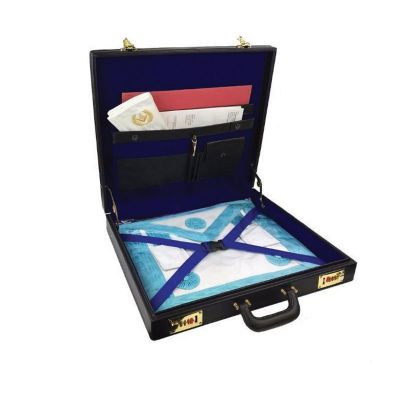 MASONIC APRON CASE - BLACK BRIEFCASE DIFFERENT MATERIALS WM & MM