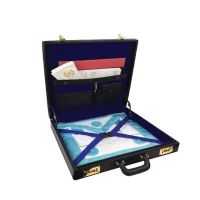 MASONIC APRON CASE - BLACK BRIEFCASE DIFFERENT MATERIALS WM & MM