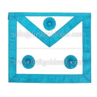 Zoom  Master Mason Blue Lodge Apron - Sky Blue Moire with Three Rosettes - Bricks Masons  Master Mason Blue Lodge Apron - Sky Blue Moire with Three Rosettes - Bricks Masons MASTER MASON BLUE LODGE APRON - SKY BLUE MOIRE WITH THREE ROSETTES