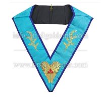 WORSHIPFUL MASTER MEMPHIS MISRAIM FRENCH REGULATION COLLAR - SKY BLUE MOIRE