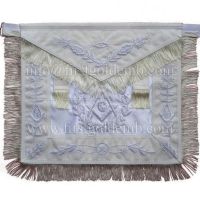 Masonic All White Master Mason Apron With Fringe