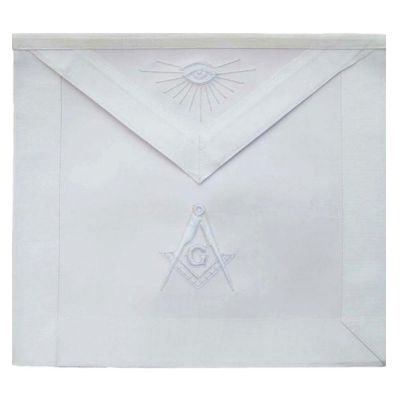 Masonic Master Mason Apron All White