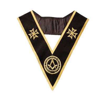 GRAND OFFICERS MALTA REGULATION COLLAR - BLACK MOIRE