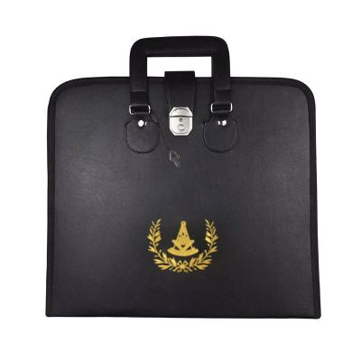 PAST MASTER BLUE LODGE APRON CASE - BLACK IMITATION LEATHER MM, WM, PROVINCIAL