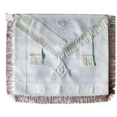 Masonic Master Mason Apron All White With Fringe