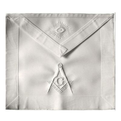 Masonic Master Mason Apron All White