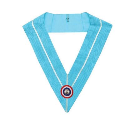 PAST MASTER EMULATION RITE ENGLISH REGULATION COLLAR - TURQUOISE MOIRE