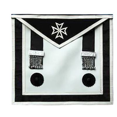 MASTER MASON MALTA REGULATION APRON - WHITE MALTESE CROSS