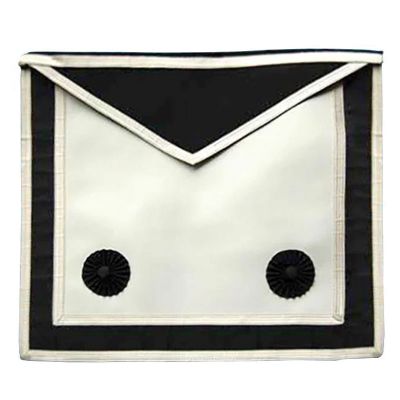 FELLOW CRAFT MALTA REGULATION APRON - WHITE & BLACK