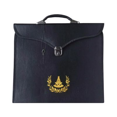 MASTER MASON BLUE LODGE APRON CASE - BLACK LEATHER MM, WM, PROVINCIAL