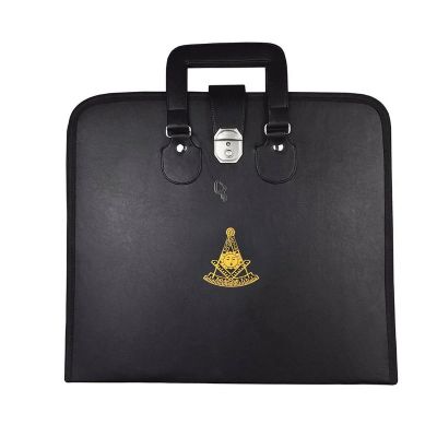 PAST MASTER BLUE LODGE APRON CASE - BLACK IMITATION LEATHER MM, WM, PROVINCIAL