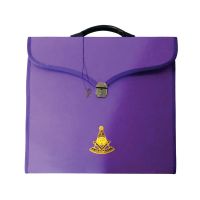 PAST MASTER BLUE LODGE APRON CASE - PURPLE LEATHER DIFFERENT SIZES MM, WM, PROVINCIAL