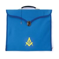 MASTER MASON BLUE LODGE APRON CASE - BLUE LEATHER MM, WM, PROVINCIAL