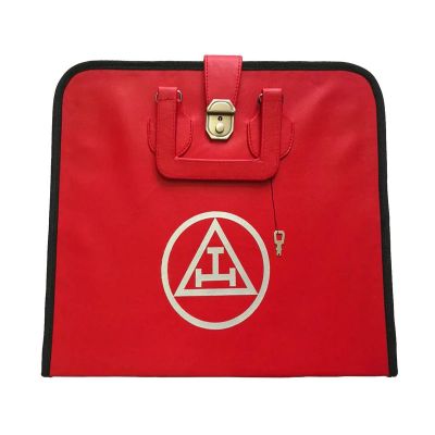 ROYAL ARCH CHAPTER APRON CASE - RED IMITATION LEATHER MM, WM, PROVINCIAL